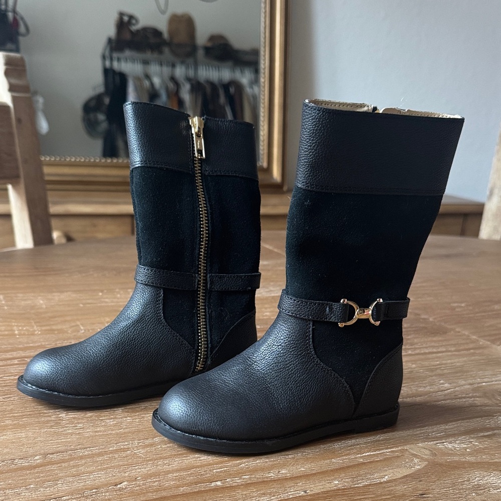 Janie and Jack Toddler Black Boots